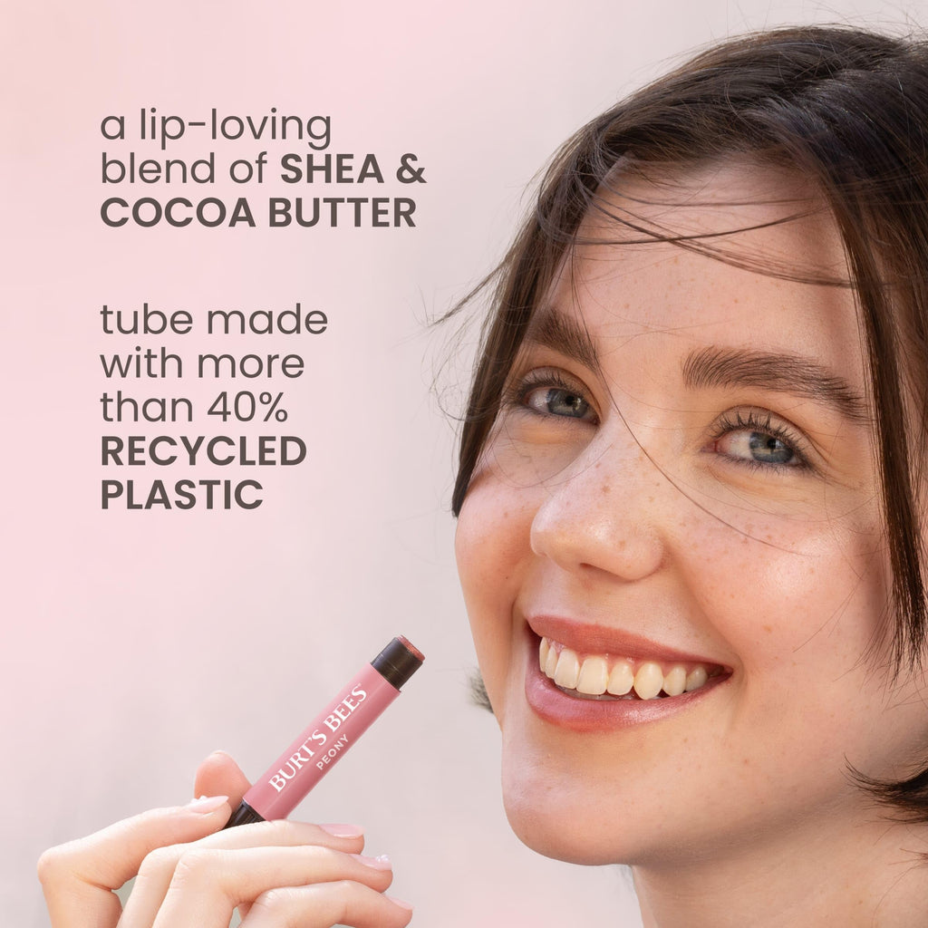 Burt's Bees Shimmer Lip Tint Set, Mothers Day Gifts, Tinted Lip Balm Stick, Moisturizing for All Day Hydration with Natural Origin Glowy Pigmented Finish & Buildable Color, Fig (4-Pack)