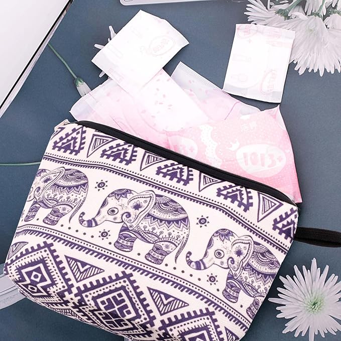Pebarmnt Cute Animal Lovers Gifts Elephant Cosmetic Bag Makeup Pouch with Zipper (elephant)