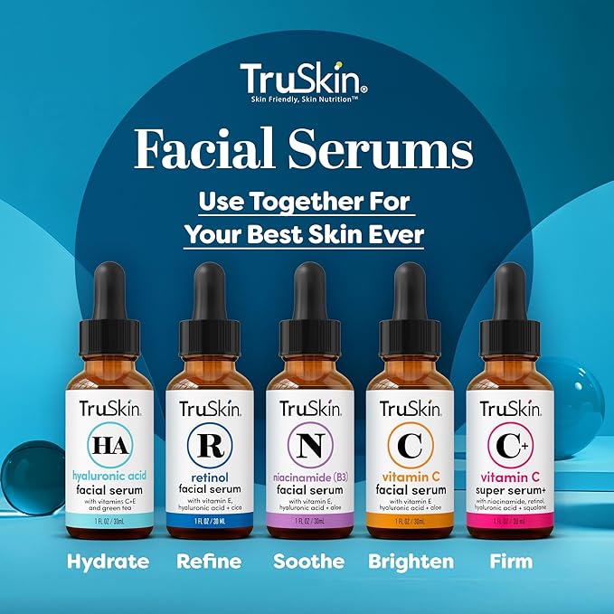 TruSkin Hyaluronic Acid Serum for Face for Hydrated, Plumper Skin, 2 fl oz