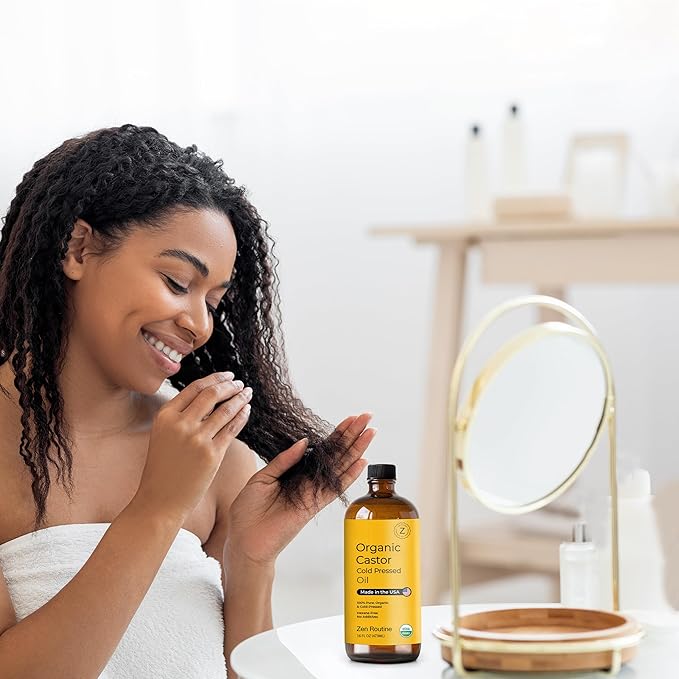 Organic Castor Oil 32oz (Single) Cold Pressed Unrefined Glass Bottle | Aceite de Ricino | Hair Growth Oil for Hair, Lashes & Castor Oil Packs | USDA Certified | Made in the USA
