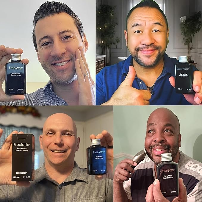 Pre Electric Shave After Shave Lotion Cream - Best For Close Shave - Smooth Irritation-Free Shaving - Shooting and Moisturising Formula Balm. Pherolink. Freelette