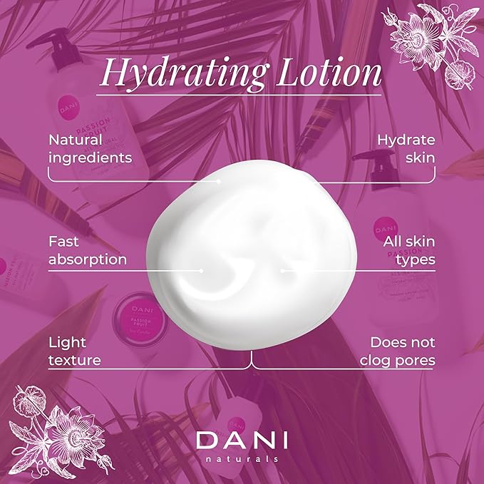 DANI Naturals Passion Fruit Body Lotion, Paraben-Free and Vegan, 12 fl oz