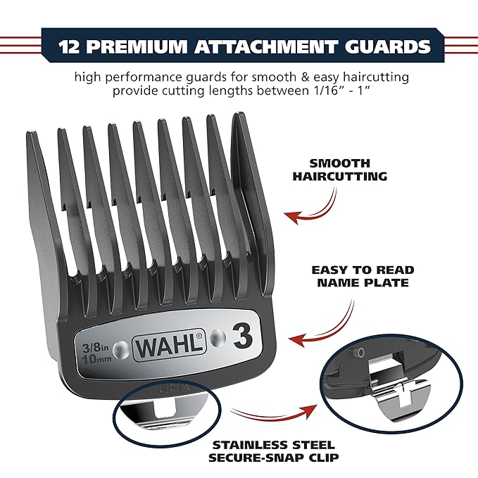 Wahl USA Pro Ultra Quiet Torque Corded Hair Clipper, Metal Housing