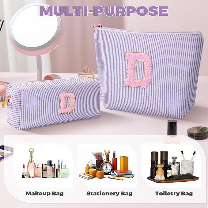 Btffitting Gifts for Teen Girls Women - Birthday Gifts for 10 11 12 13 14 15 16 17 18 Years Old Girl,Makeup Bag Cosmetic Bag,Teacher Gift Trendy Stuff Toiletry Bag - Lavender,D