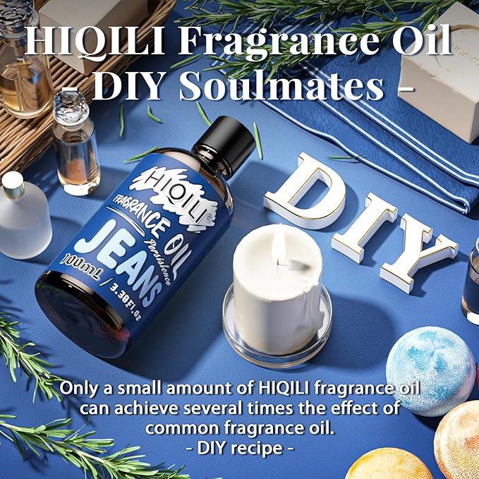 HIQILI Jeans Fragrance Oil for Diffuser, Candle & Soap