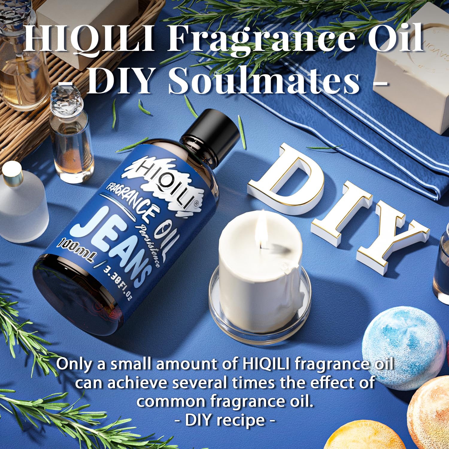HIQILI Jeans Fragrance Oil for Diffuser, Candle & Soap
