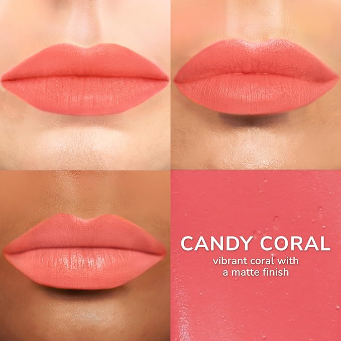 SeneGence LipSense HydraMatte Long-Lasting Liquid Lipstick – Candy Coral, 0.25 Fl Oz. Up to 6-Hour Wear. Waterproof. Transfer-Proof Cream-to-Matte. Hydrating. Vegan. Alcohol-Free.