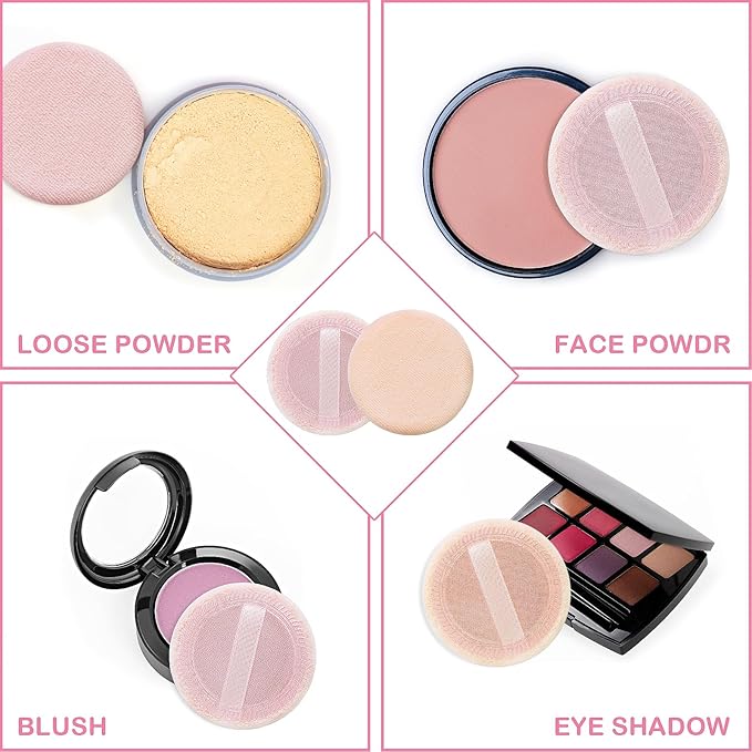 Sibba Cosmetics Makeup Sponge 12 PCS Fluffy Make Up Foundation Applicator Face Blending Setting Pads Matte Loose Powder Body Paint Wet Dry Application Brushes(pink/skin color)