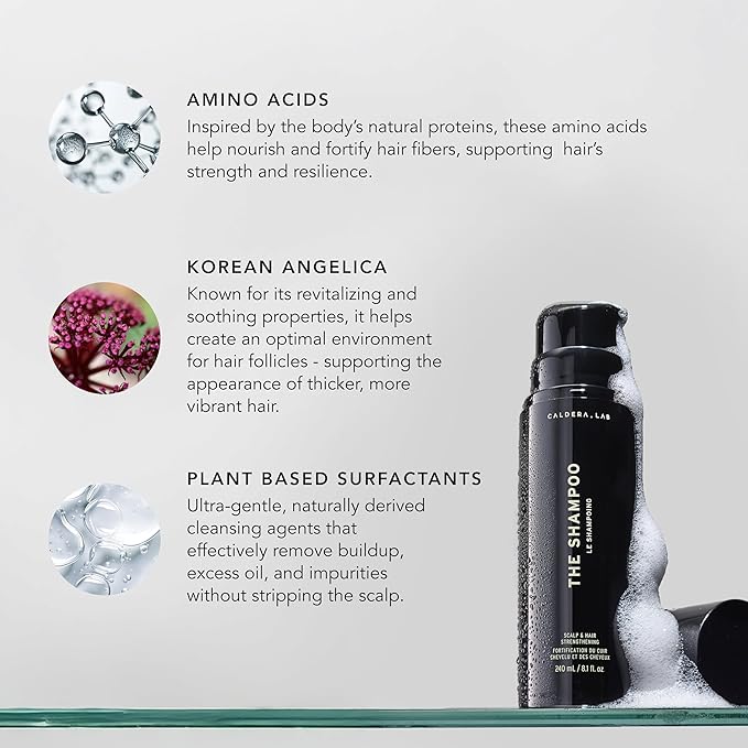Caldera + Lab The Shampoo | For Men, Strengthening + Amino Acids, 8.1 Fl Oz