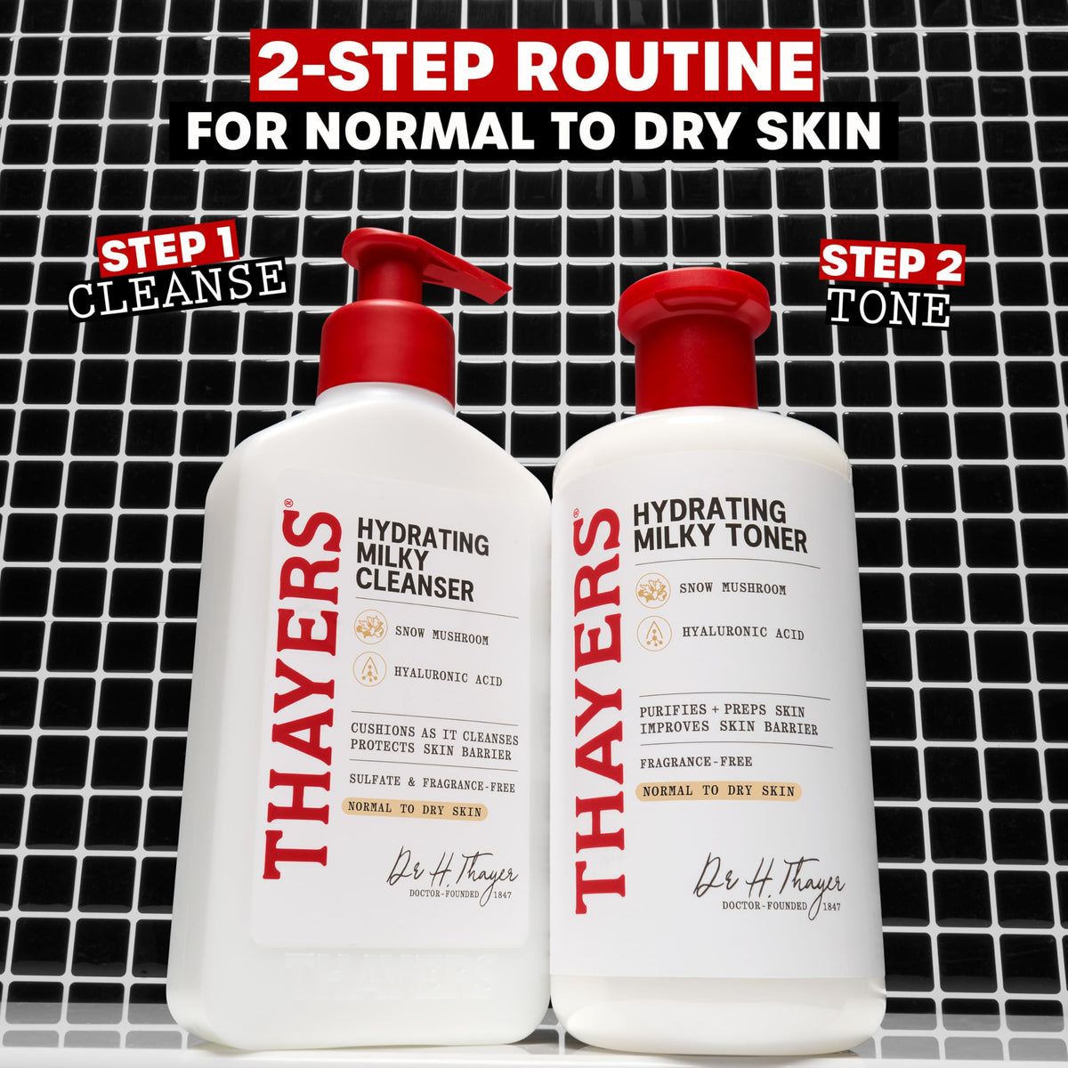 Thayers Milky Hydrating Face Cleanser with Snow Mushroom and Hyaluronic Acid, Dermatologist Recommended Gentle Facial Wash and Hydrating Skincare for Dry and Sensitive Skin, Paraben Free, 8 Fl Oz