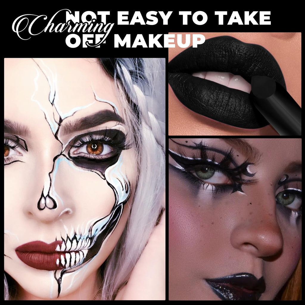 Depuplum Black Lipstick Shimmer Halloween Face Body Paint for Women