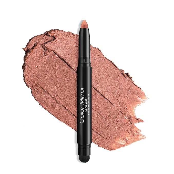 Color Mirror Cream Waterproof Hypoallergenic Eyeshadow Stick, long wear Metallic Glitter Matte Eye Shadow Pencil With Makeup Brush, Eye Brightener, 55 Caramel Metallic