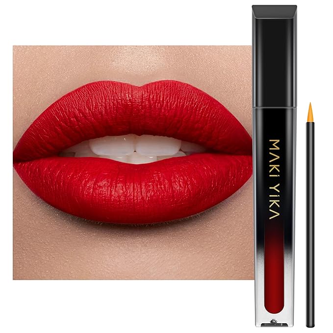 MAKI YIKA Red Lipstick Matte Liquid for Women Color Stay Long Lasting Lipsticks