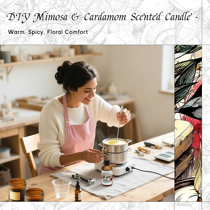 HIQILI Mimosa & Cardamom Fragrance Oil for Diffuser & Aromatherapy