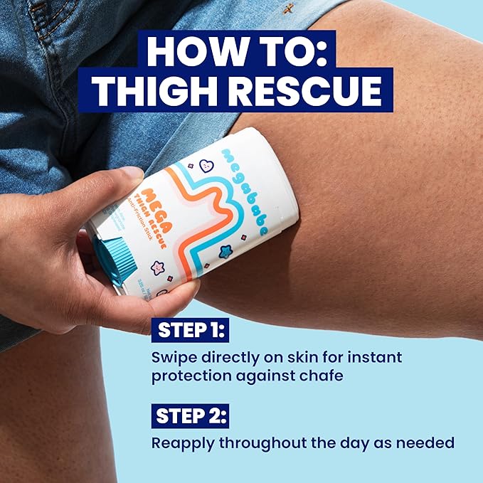 Megababe Mega Thigh Rescue, Jumbo Stick, Stops Chafe & Irritation, 3.25 oz