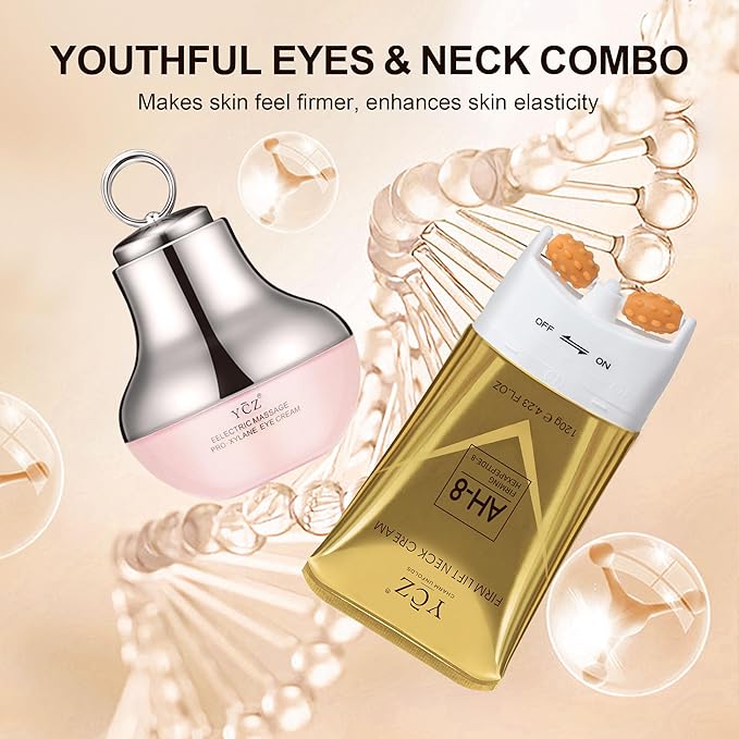 Ycz AH-8 Neck Firming Cream and Red-Glow Electric Eye Cream Set, 5.99 Fl Oz