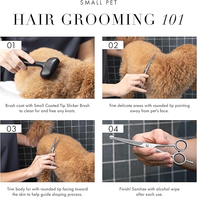 Tweezerman 7" Pet Grooming Shears-Safety Round Tips for Dogs & Cats