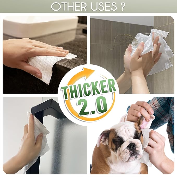 WOWOTEX THICKER Disposable Face Towels Ultra Soft Large Dry Wipes 50 Count