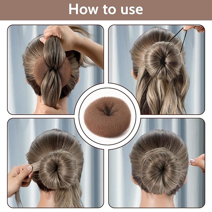 TsMADDTs Dount Bun Maker, Light Brown Hair Bun Maker for Ballet, Dance
