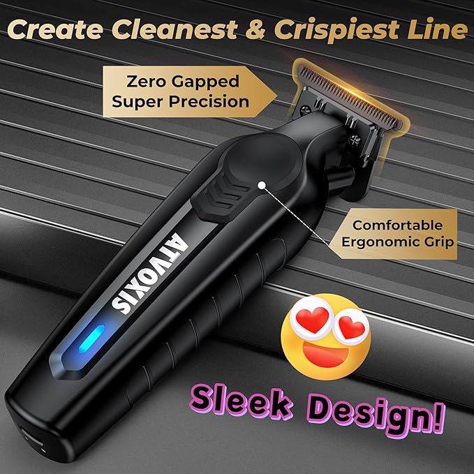 ATVOXIS Hair Trimmer for Men, Trimmers for Barbers, Zero Gapped T Liners Clippers, T Blade Trimmer, Line Up Shape Up Edgers Clippers for Men