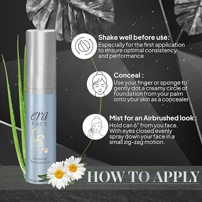 ERA Beauty Face Spray Makeup Airbrush Foundation (Y3 Butterscotch, 2.25 oz) - Everyday, Buildable, Professional Spray on Cosmetics