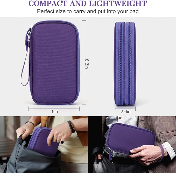 FYY Electronic Organizer, Travel Tech Pouch Bag, Medium, Purple