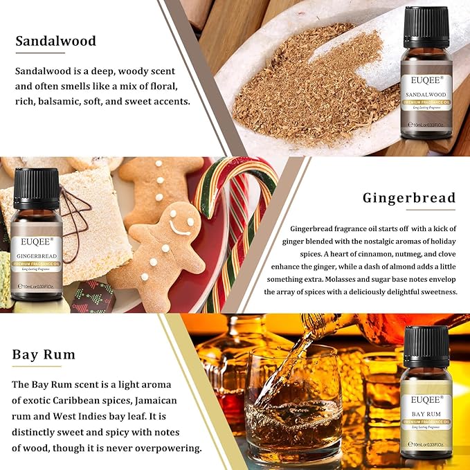 EUQEE 6PCS Spice Autumn Fragrance Oil Set, Scented Oils for Candle Making