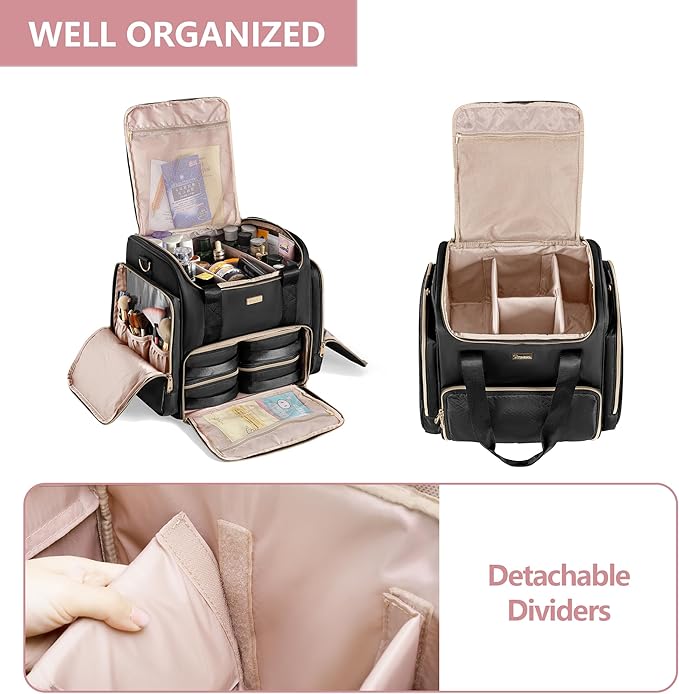 Prokva Rolling Makeup Case, Professional Makeup Train Case with Wheels