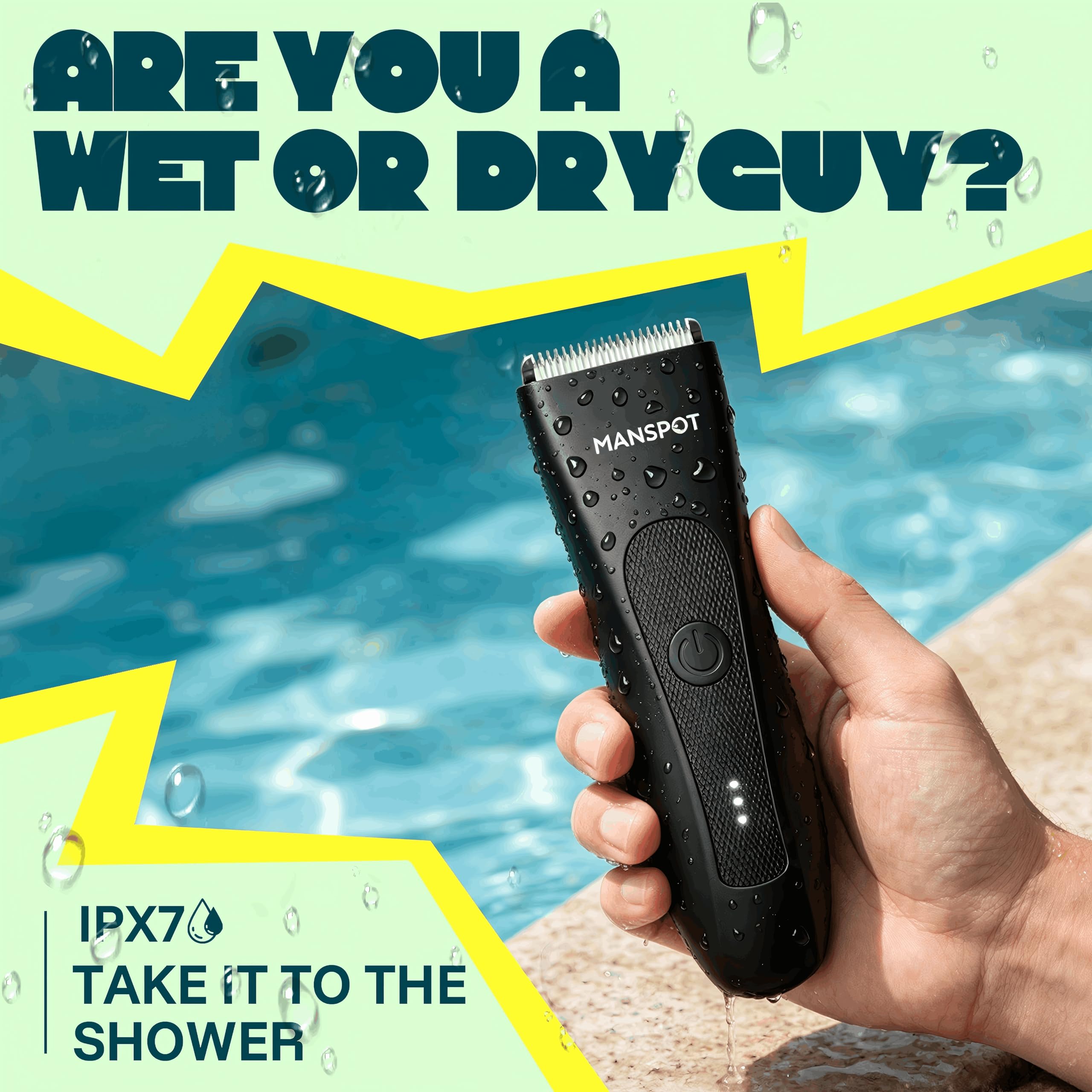 MANSPOT Manscape Groin & Body Hair Trimmer for Men, Electric Pubic Shaver