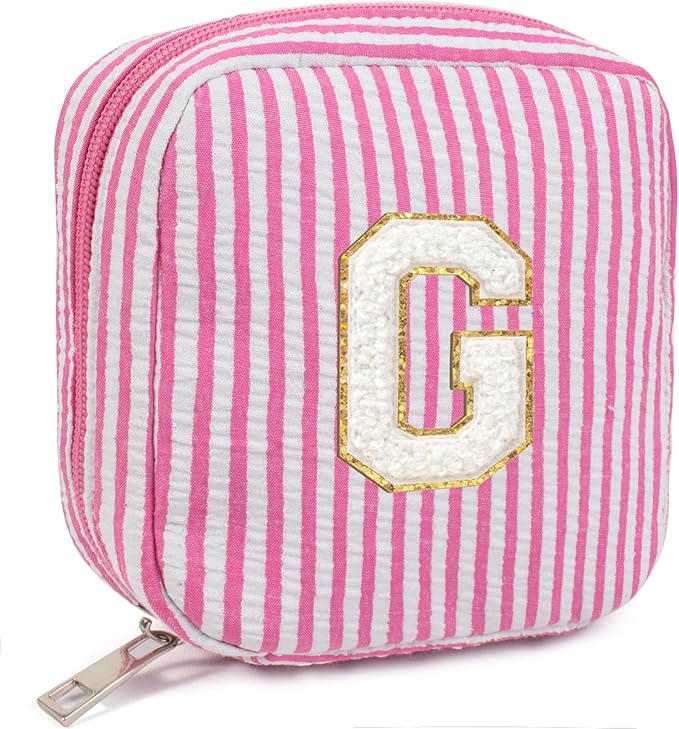 LETGO Easter Basket Gifts Makeup Bag for Women - Monogram Cosmetic Bag Travel Toiletry Bag Brush Holder Birthday Gifts for Women Her Wedding Bridesmaid Friend Sister Teacher Wife Grandma
