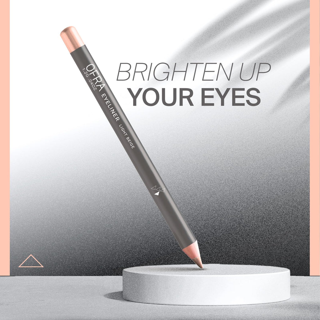 Ofra Eyeliner Pencil - Light Beige | Precision Beige for Bold, Long-Lasting Looks | Waterproof and Smudge-Proof Formula | Easy Glide Application for Intense Definition and All-Day Wear