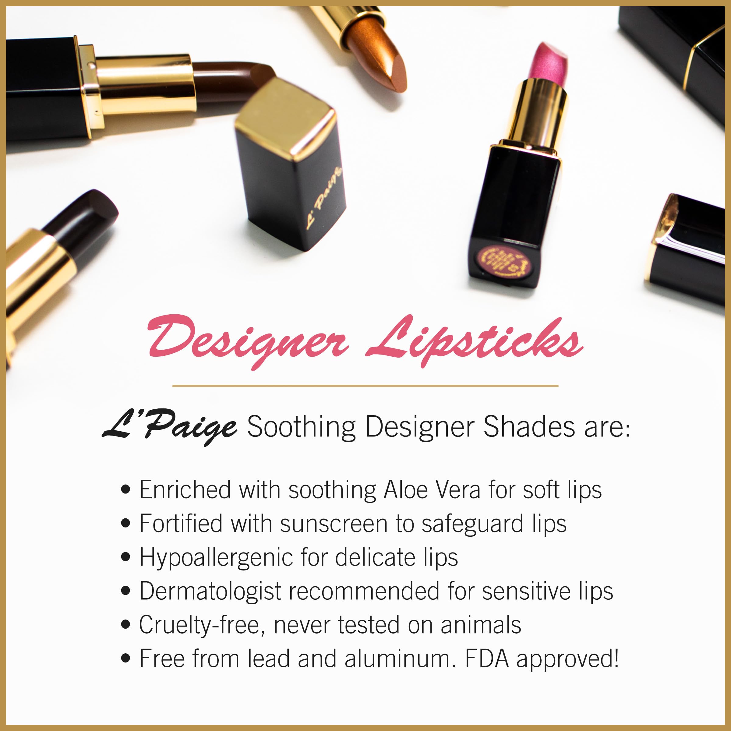 L'Paige Pearl Lipstick | White Pearl Shimmer Lip Color | Aloe Vera Moisturizing Formula | Long-Lasting Luminous Pearlescent Finish | Shade L34