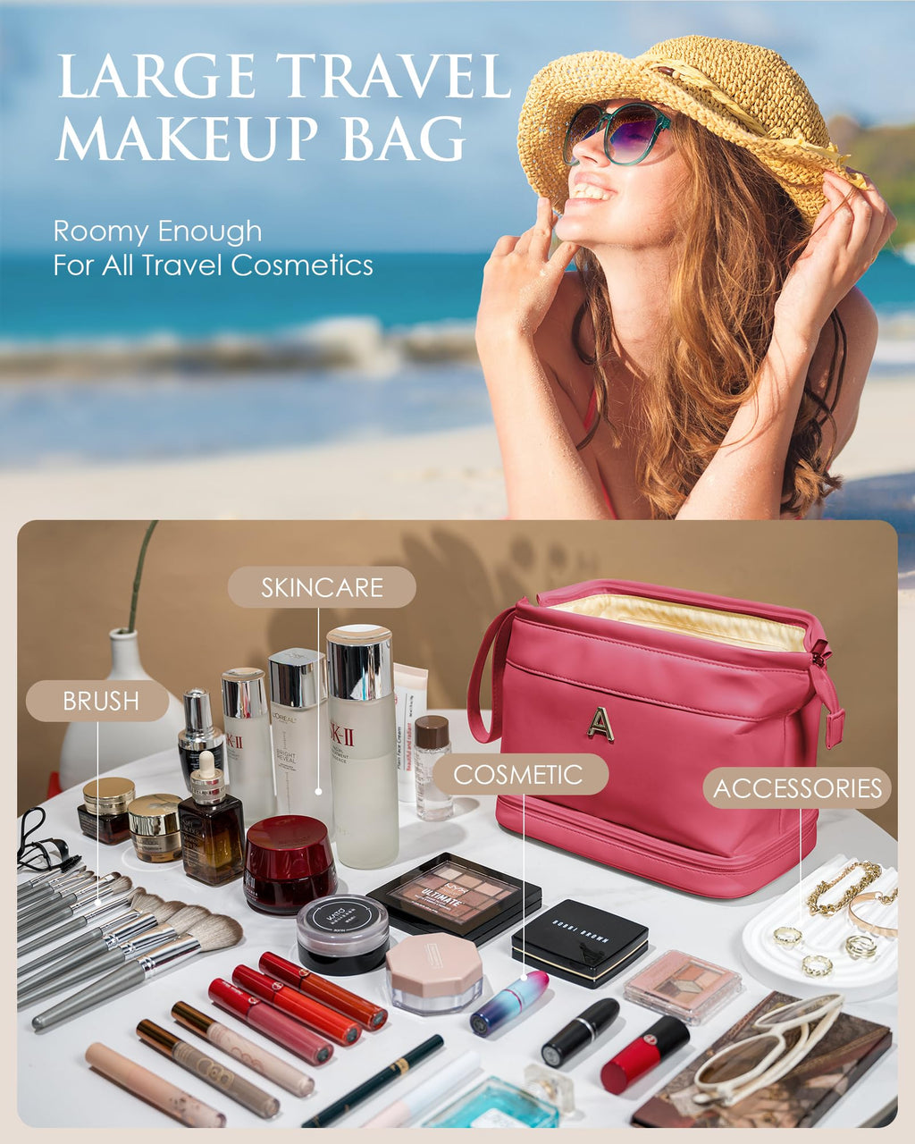 Vogewood Womens Gifts Ideas, Makeup Bag for Women, Bridesmaid Engagement