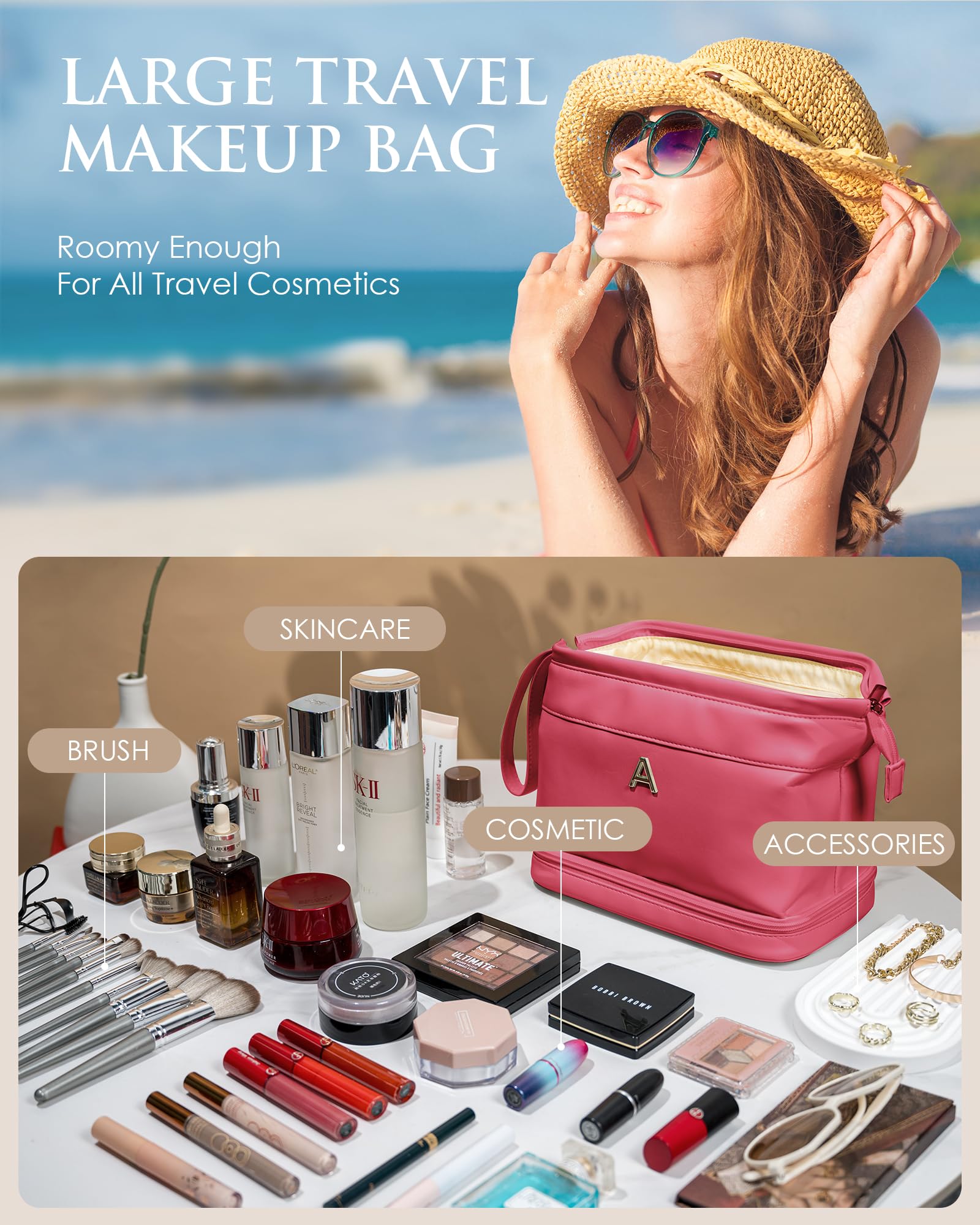 Vogewood Womens Gifts Ideas, Makeup Bag for Women, Bridesmaid Engagement