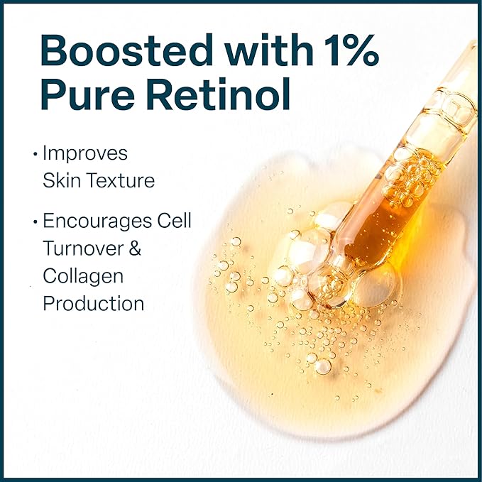 QRxLabs 1% Retinol + 5% Niacinamide Serum – Brightening Face Serum to Help Improve the Appearance of Pores, Texture & Uneven Skin Tone – 2 Fl Oz