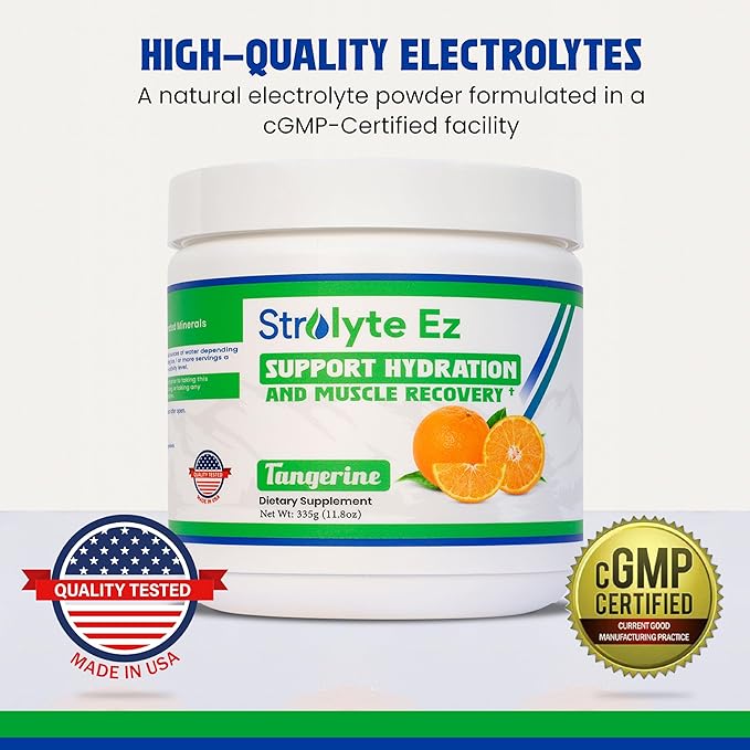 Strolyte Ez Keto Electrolytes Powder - Sugar Free Daily Hydration Powder Boost Energy & Muscle Recovery - Refreshing Tangerine Electrolyte Powder with All Essential Electrolytes & Trace Minerals
