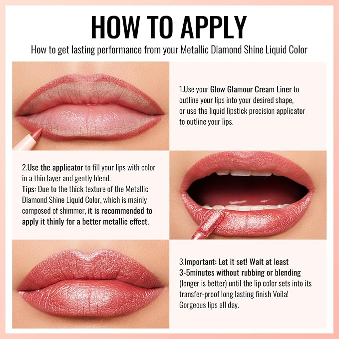 Oulac Pink Lipstick for Women - Metallic Lipsticks, Pink Shimmer Lip Gloss Long Lasting Waterproof, High Impact Lip Color, Oil-Based Formula, Transferproof, Vegan & Cruelty-Free Lip Makeup MD01