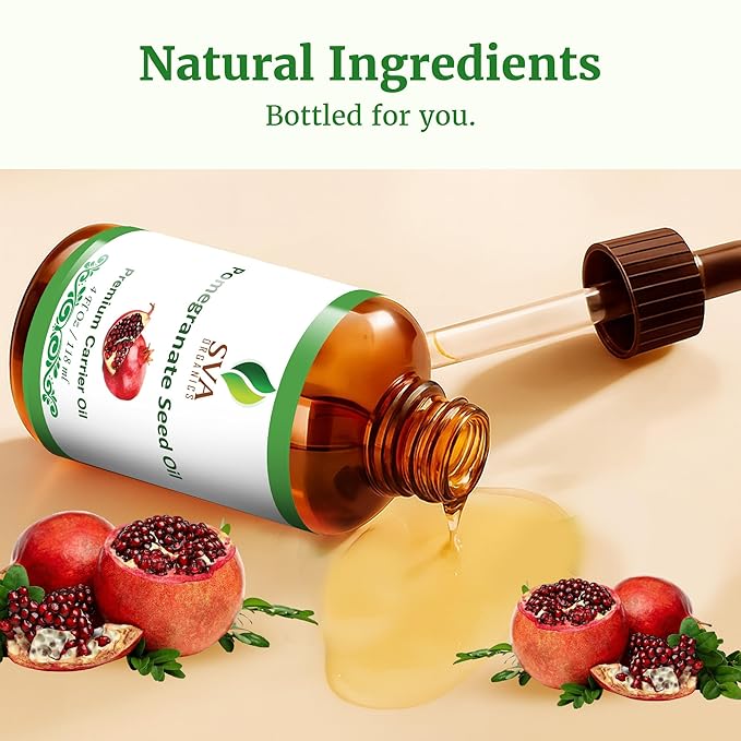 SVA Organic Pomegranate Seed Carrier Oil with Dropper, 4 Fl Oz (118 ml)