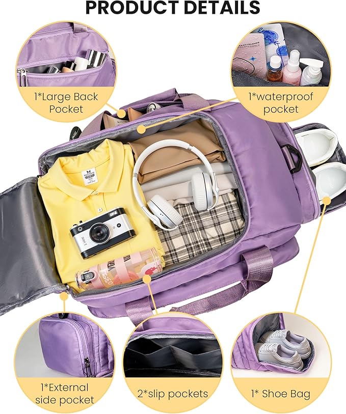 Vogewood Duffle Bag for Kids, Girls Gym Bag Dance Bags, Personalized Gift