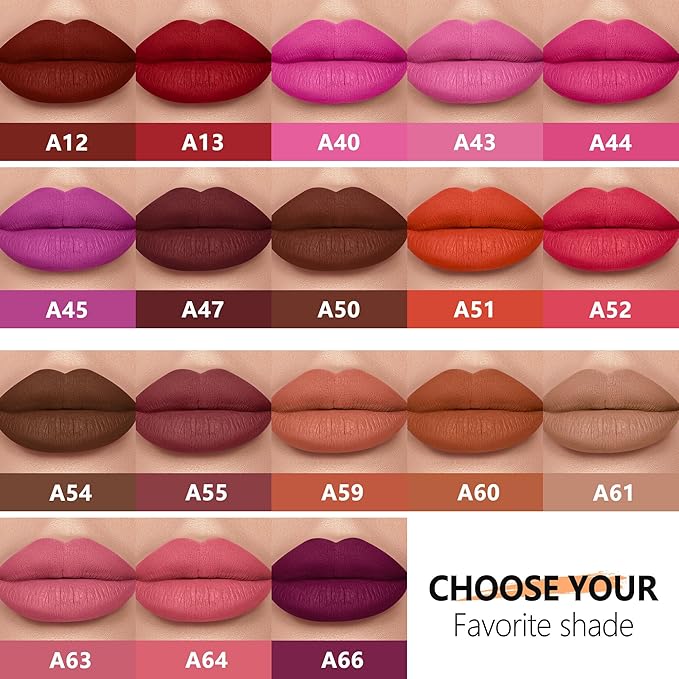 Pink Red Lipstick Long Lasting Lipsticks for Women Pigmented Smudgeproof Transferproof Vegan Cruelty Free Lip Makeup, A64 Epic