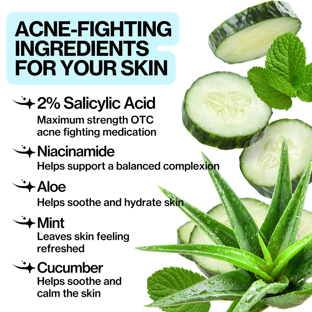 Pacifica Acne Defense Face Wash - Deep Pore Purifying Face Cleanser - w/ 2% Salicylic Acid, Pore Reducing Niacinamide & Inflammation Reducing Cucumber - for Sensitive Skin Vegan Dermatologist Tested