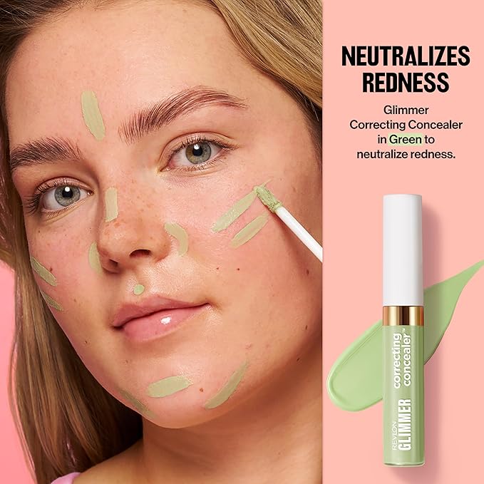 Revlon Glimmer Color Correcting Concealer, 100 Green, 0.3 fl oz