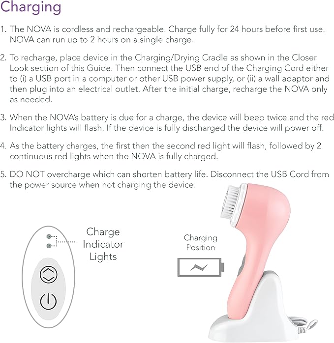 Spa Sciences NOVA - Sonic Cleansing Face Brush & Infusion System - Pink