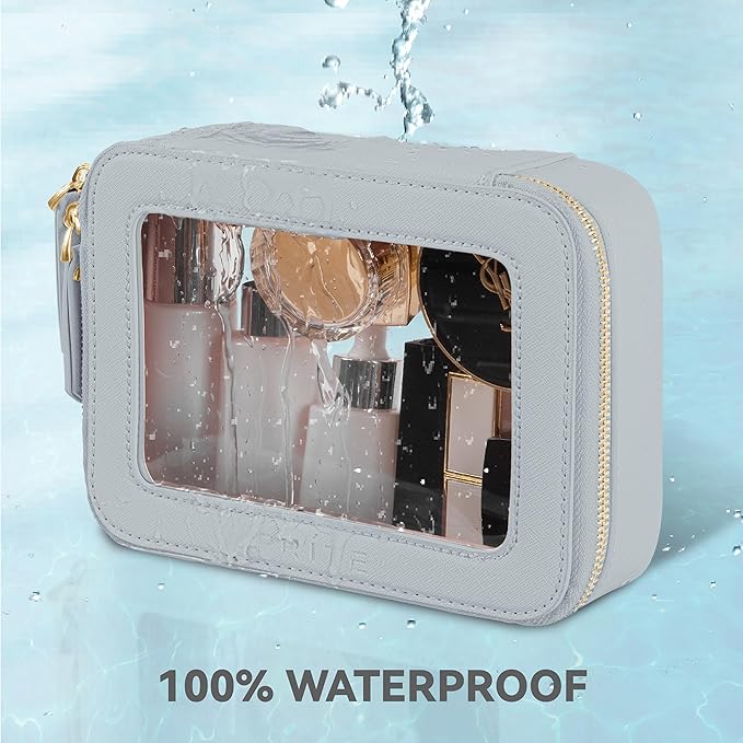Prite Clear Makeup Bag Travel Cosmetic Organizer Toiletry Case for Women