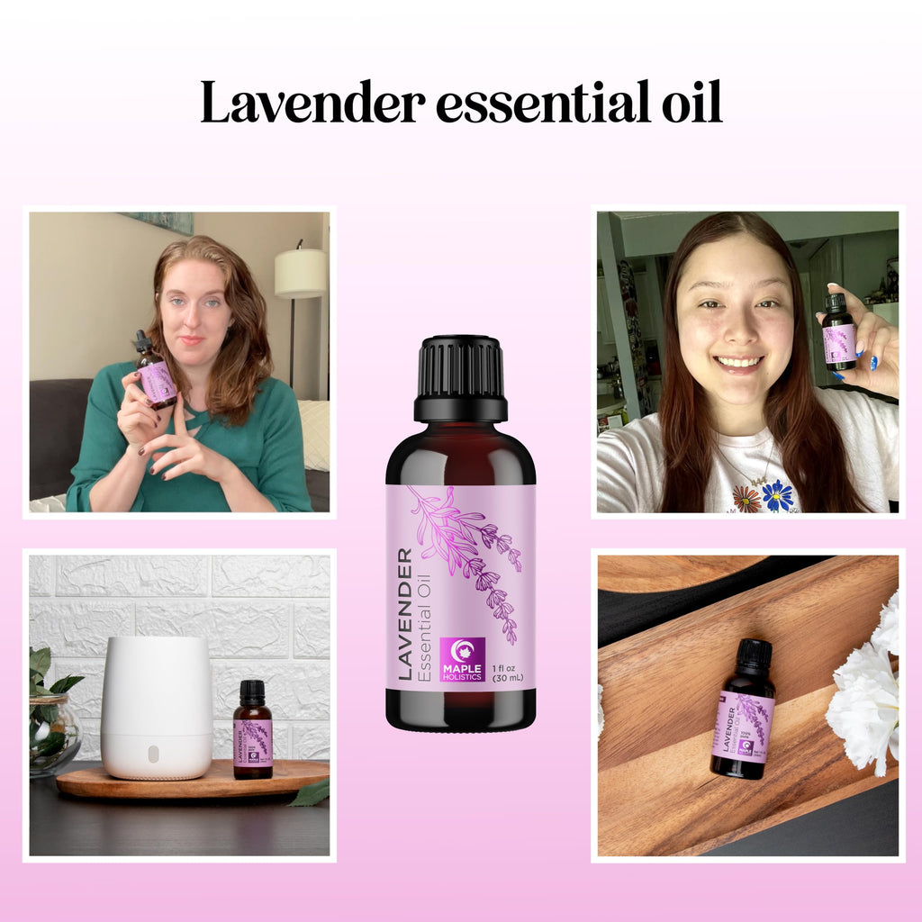 Pure Lavender Essential Oil - Lavender Oil for Hair Skin and Nails Plus Aromatherapy Diffusers Humidifiers Linens and Baths for at Home Spa Self Care - Premium Grade Non-GMO in Glass Bottle (1 Fl Oz)