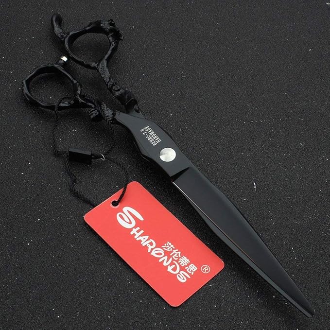 7 inch scissors 19 cm cool black hair scissors stainless steel hair tools