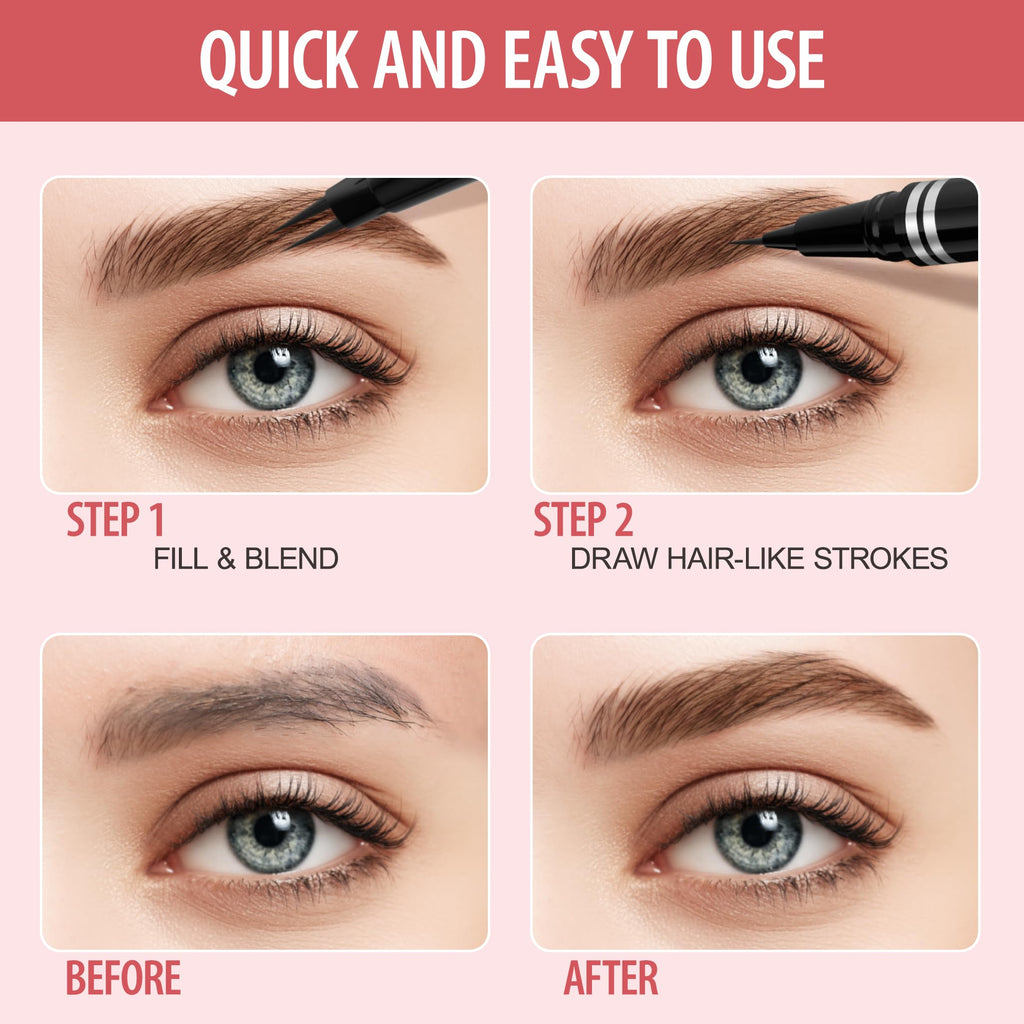 Eyebrow Pencil, 2-in-1 Waterproof Eyebrow Pen, with 2 Tip Microblading Eyebrow Pencil and Ultra-Precise Brow Pencil, with Eyebrow Brush, Eyebrow Pencils for Women,Natural Hair-Like Brows-Dark Blonde