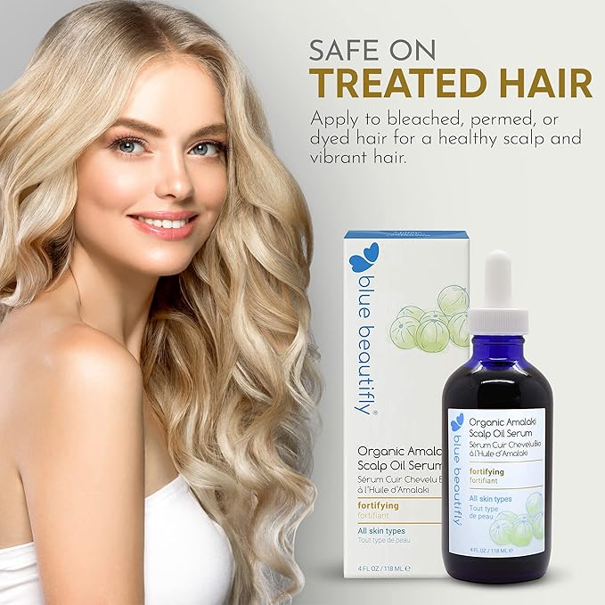 Blue Beautifly USDA Certified Organic Amla Oil for Scalp Serum, 4 fl oz