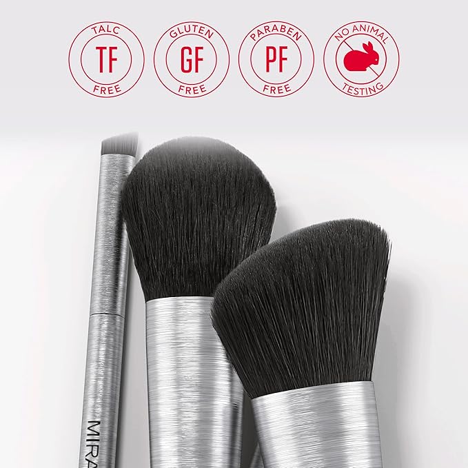 Mirabella Eyeshadow Brush, Premium Professional Makeup Brush Collection, Cruelty-Free Synthetic Bristle Brush with Hand-Sculpted Brushed Aluminum Handle, Luxury Blending Brush for Makeup