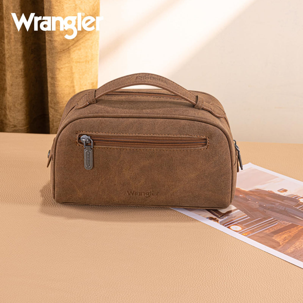 Montana West Wrangler Makeup Bag Travel Cosmetic Bag Small Western Make Up Pouch Portable Toiletry Bag for Women Organizer for Toiletries Accessories, Travel Essentials,Aztec,WG-MB-2203-190-BK